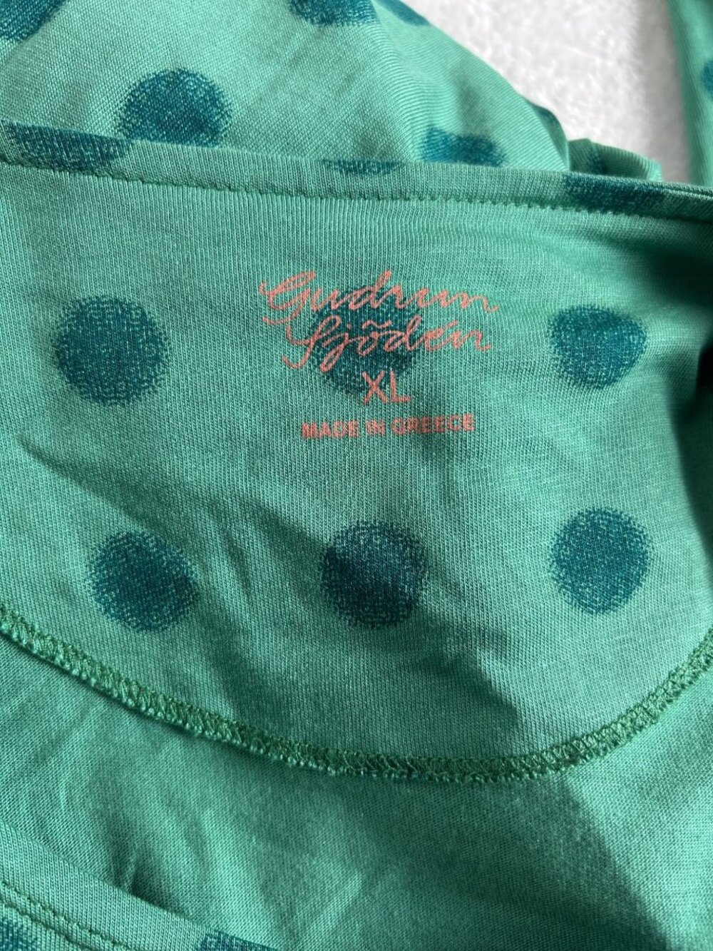 Gudrun Sjoden Womens Green Polka Dot Long Sleeve Shift Dress XL Organic Cotton - Picture 4 of 10